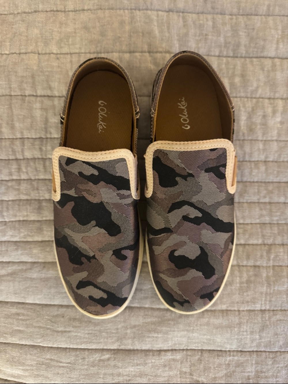 Olukai Women’s Slip-On Camo Sneakers - Brown/Green